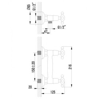 Смеситель для душа Lemark Vintage (LM2803B)