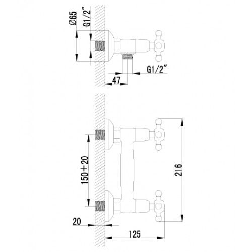 Смеситель для душа Lemark Vintage (LM2803B)