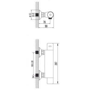 Смеситель для душа Lemark Thermo (LM7733C)