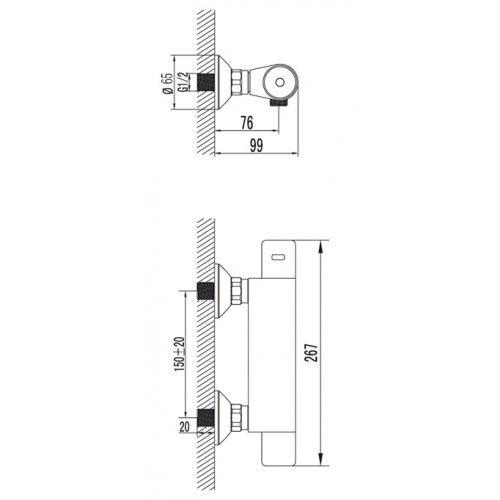 Смеситель для душа Lemark Thermo (LM7733C)