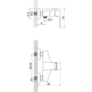 Смеситель для душа Lemark Unit (LM4503C)
