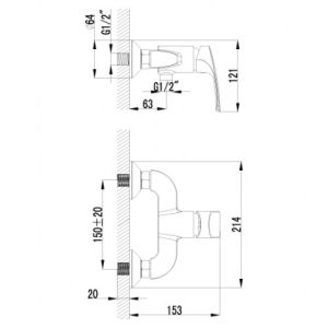 Смеситель для душа Lemark Plus Shape (LM1703C)