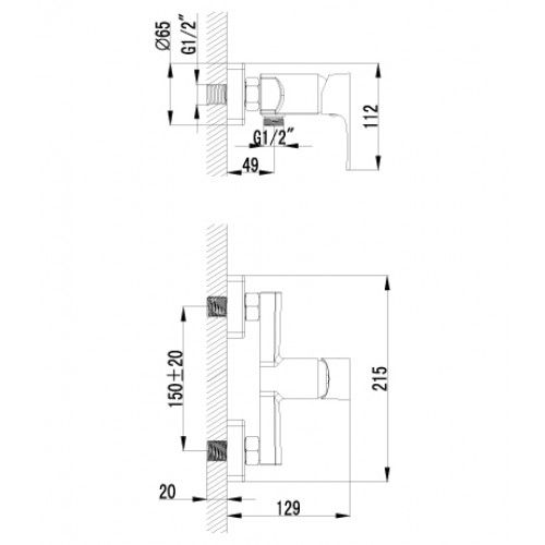Смеситель для душа Lemark Plus Factor (LM1603C)