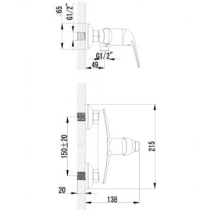 Смеситель для душа Lemark Plus Advance (LM1203C)