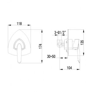 Смеситель для душа Lemark Mars (LM3523C)