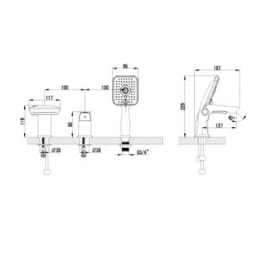 Смеситель на борт ванны Lemark Unit (LM4545C)