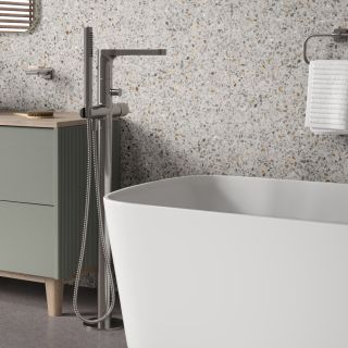Напольный смеситель для ванны WasserKRAFT Tauber 6421 никель