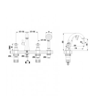 Смеситель на борт ванны Lemark Vintage (LM2841B) Смеситель на борт ванны Lemark Vintage (LM2841B)