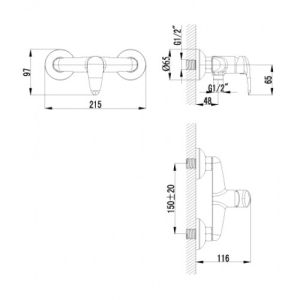 Смеситель гигиенический душ Lemark Pramen (LM3318C)