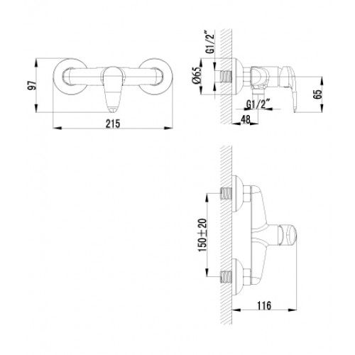 Смеситель гигиенический душ Lemark Pramen (LM3318C)