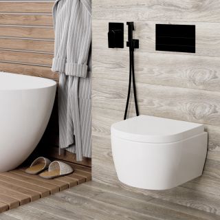 Гигиенический душ со смесителем WasserKRAFT Glan A66096 со шлангом 150 см чёрный