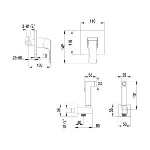 Смеситель гигиенический душ Lemark Unit (LM4519C)