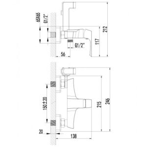 Смеситель гигиенический душ Lemark Unit (LM4518C)