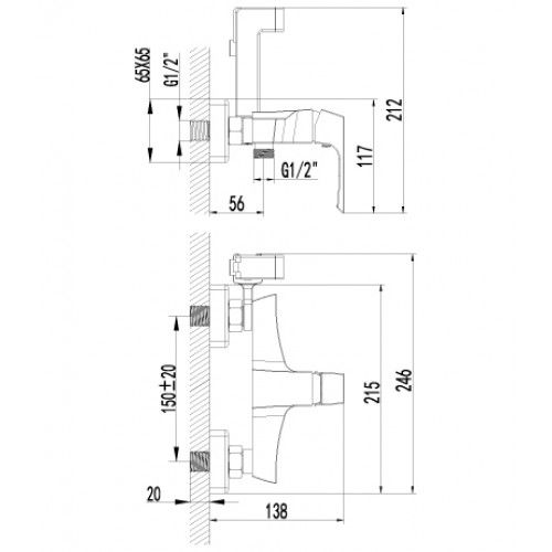 Смеситель гигиенический душ Lemark Unit (LM4518C)