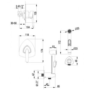 Смеситель гигиенический душ Lemark Mars (LM3519C)