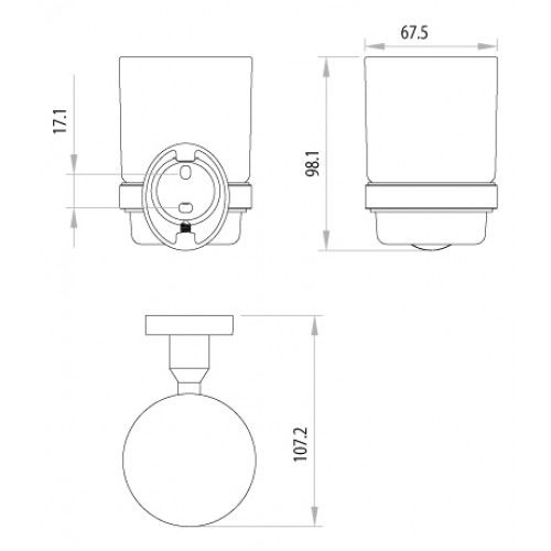 Стакан стеклянный с держателем Lemark Atlantiss (LM3236C)