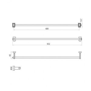 Штанга для полотенец Lemark Omega (LM3138C)