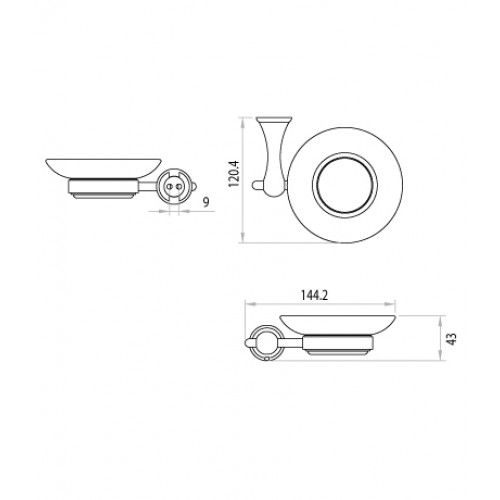Мыльница керамическая с настенным держателем Lemark Standard (LM2143C)