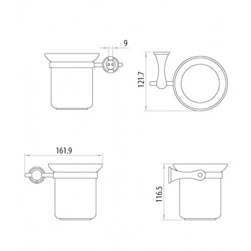 Ершик для унитаза с держателем (стакан-керамика) Lemark Standard (LM2140C)