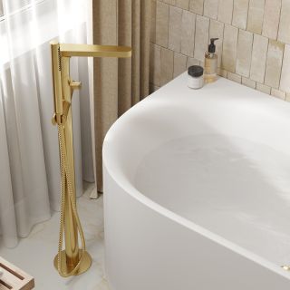 Напольный смеситель для ванны WasserKRAFT Schunter 8221 золото матовое