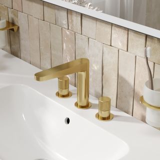 Смеситель для раковины Wasserkraft Schunter 8235 матовое золото PVD