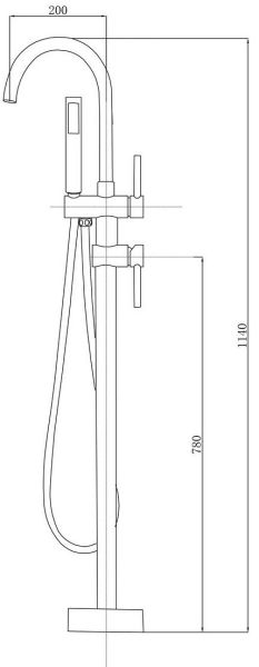 Напольный смеситель для ванны Timo Saona хром 2300/00Y-CR