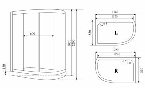 Timo Standart T-1102 P R душевая кабина (120*85*220)