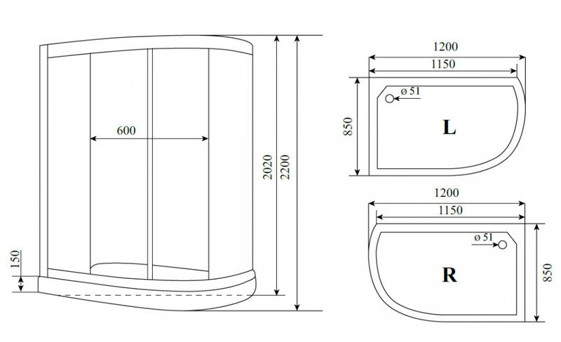 Timo Standart T-1102 P R душевая кабина (120*85*220)
