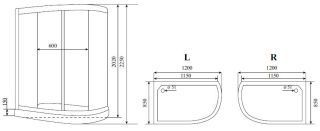 Timo Standart T-1102 P L душевая кабина (120*85*220)