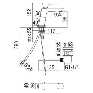 Смеситель Nobili Acquaviva VV103118/1WM для раковины белый