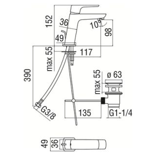 Смеситель Nobili Acquaviva VV103118/1WM для раковины белый Смеситель Nobili Acquaviva VV103118/1WM для раковины белый