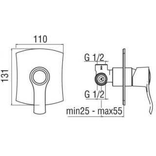 Смеситель Nobili Sofi SI98108CR для душа встраиваемый Смеситель Nobili Sofi SI98108CR для душа встраиваемый