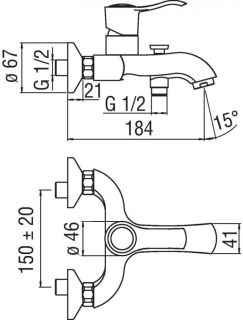 Смесители Nobili Sofi SI98110/1CR для ванны с душем Смесители Nobili Sofi SI98110/1CR для ванны с душем