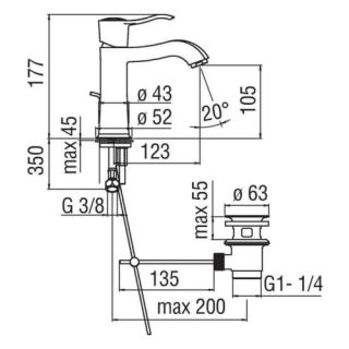 Смеситель Nobili Sofi SI98118/1CR  для раковины Смеситель Nobili Sofi SI98118/1CR  для раковины
