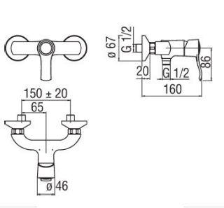 Смеситель Nobili Sofi SI98130CR для ванны с душем Смеситель Nobili Sofi SI98130CR для ванны с душем