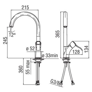 Смеситель Nobili Sofi SI98113BR для кухни Смеситель Nobili Sofi SI98113BR для кухни