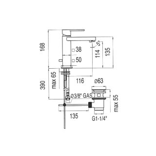 Смеситель NobiliLoop LP90118/1CR для раковины Смеситель NobiliLoop LP90118/1CR для раковины