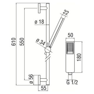 Душевой гарнитур Nobili AD140/53BM Душевой гарнитур Nobili AD140/53BM