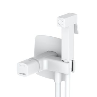 Гигиенический душ со смесителем WasserKRAFT Saale 9538 белый матовый