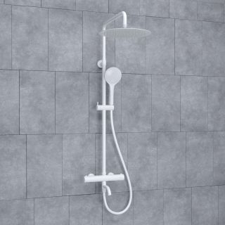 Душевая стойка WasserKRAFT Mindel Thermo A188.161.155.WM T с термостатом белый матовый