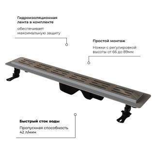 Душевой лоток RGW Drain Leo-20 60212080-01 80см хром Душевой лоток RGW Drain Leo-20 60212080-01 80см хром
