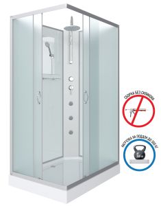 Душевая кабина Niagara NG-43285-14QBKTG с гидромассажем 120x80см серебро/матовое