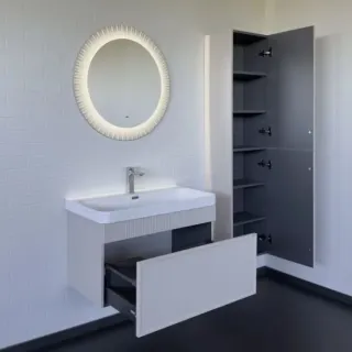 Тумба под раковину Comforty Мадрид-80М 00-00020810 серый шелк