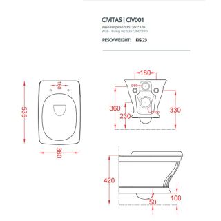 Унитаз Artceram Civitas CIV001 03 00 черный Унитаз Artceram Civitas CIV001 03 00 черный