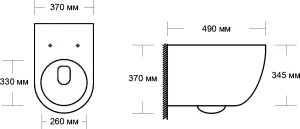 Унитаз подвесной Milleau VORTEX N MYL038BMB черный
