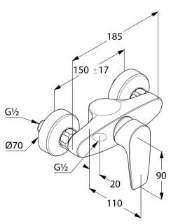 Смеситель для душа Kludi Pure&Solid хром 348410575 Смеситель для душа Kludi Pure&Solid хром 348410575