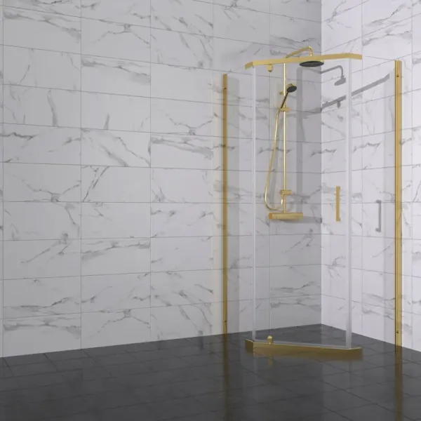 Душевой уголок Triton Дека -Голд  Щ0000073927 90x90 см профиль золото стекло прозрачное