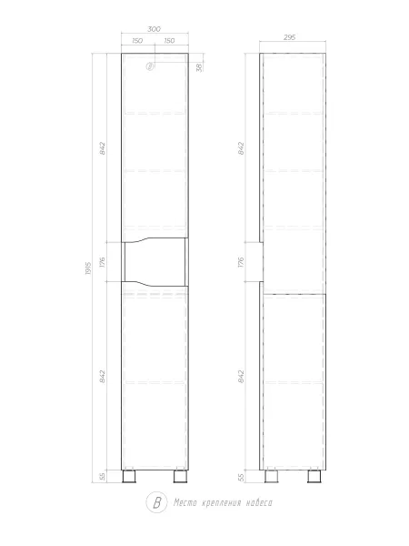 Шкаф-пенал напольный Vigo Wave 348 поставляется в разобранном виде дуб золотой