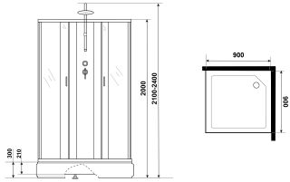 Душевая кабина Niagara NG-1108-14BKT 90x90см серебро/матовое