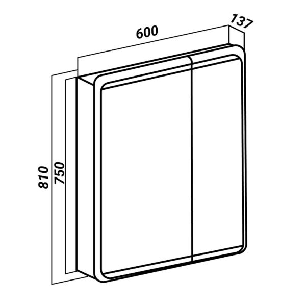 Зеркальный шкаф Runo Эрика 60  (00-00004153)